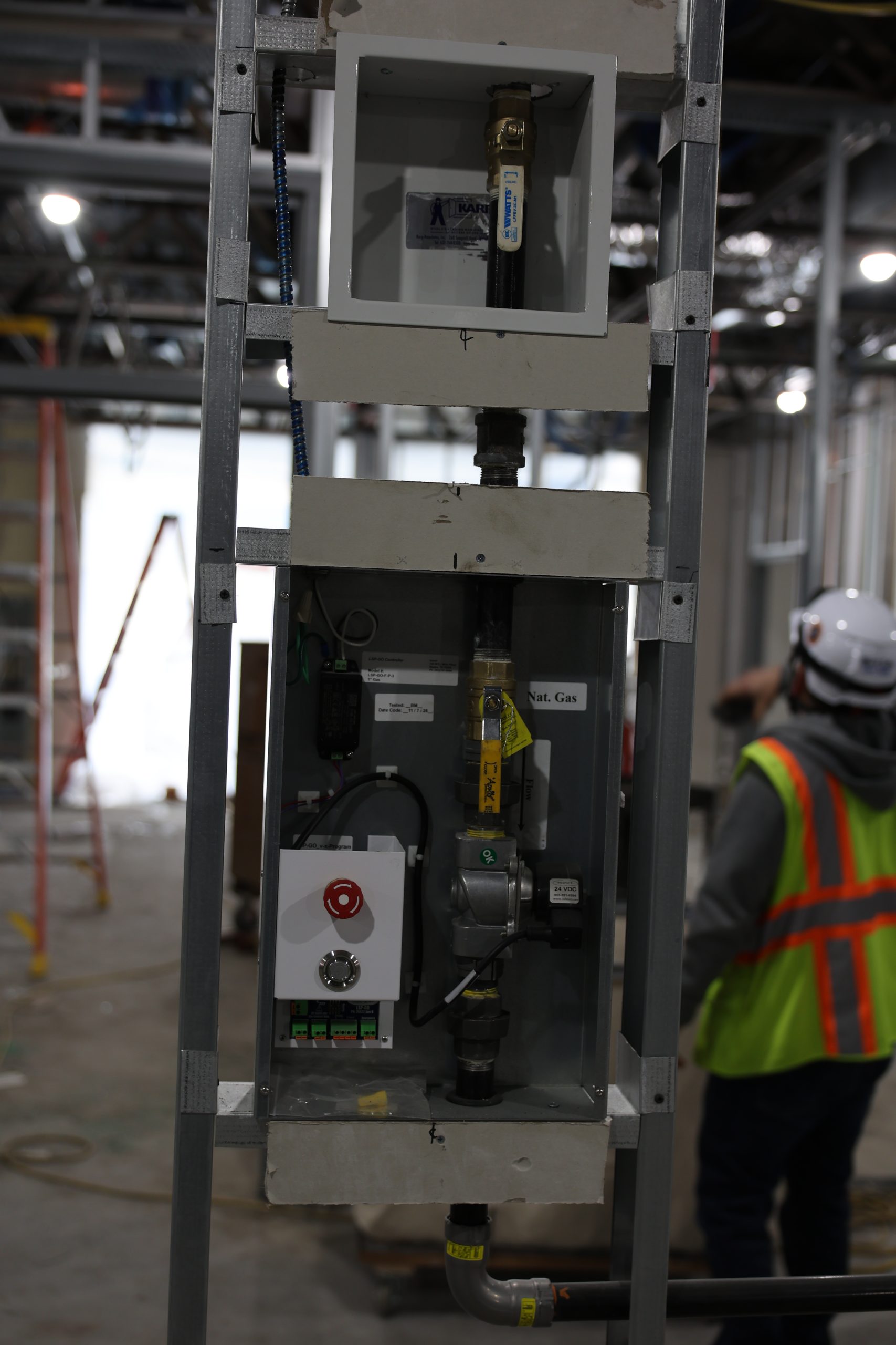 Natural gas control panel in science building